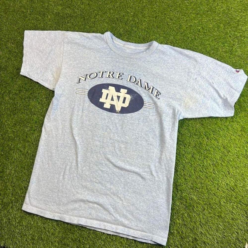 Vintage Notre Dame Champion T Shirt Single Stitch Fighting Irish NCAA Tee Large
